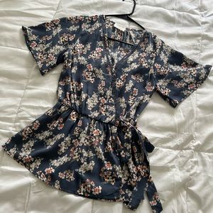 Blue Floral Blouse